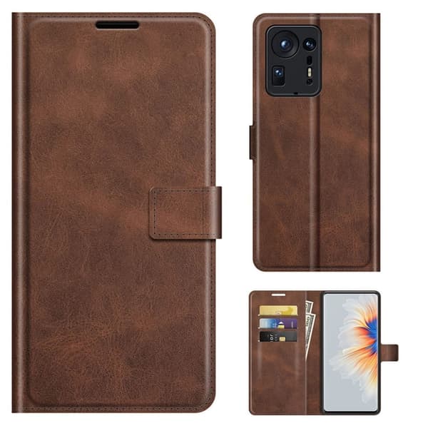 Læderetui med Pung til Xiaomi Mix 4 - Kaffe Brown