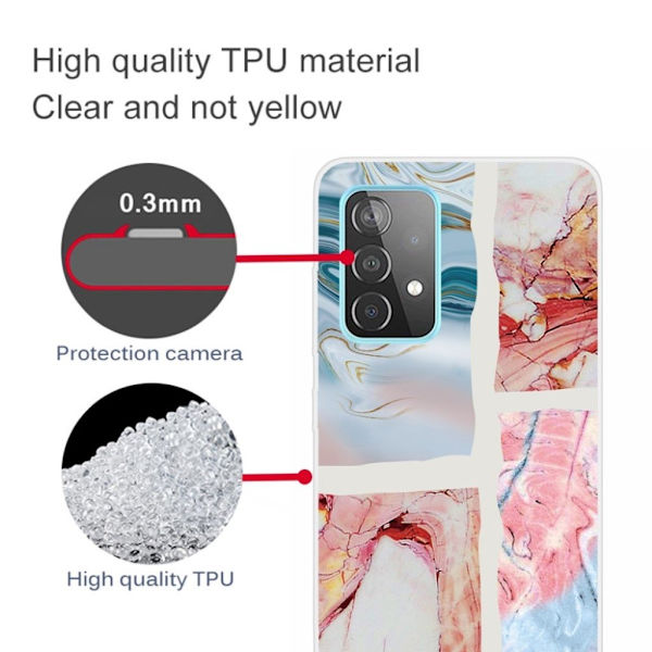 Marble Samsung Galaxy A72 5G Etui - Wavy Klinkekule Tile Multicolor