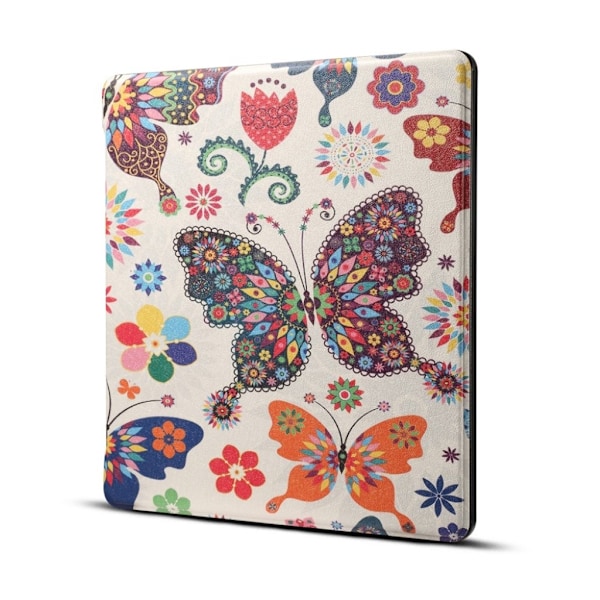 Amazon Kindle Oasis (2019) Stilfuldt mønster læder flip etui - Sommerfugle Multicolor