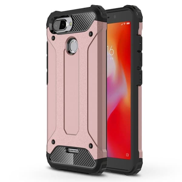 Xiaomi Redmi 6 beskyttelses deksel av hybrid materiale - rose gull Multicolor