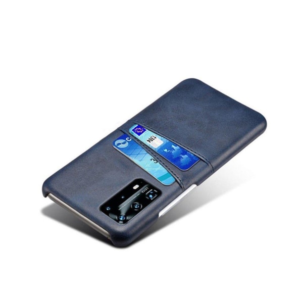 Dual Card cover - Huawei P40 - Mørkeblå Blue