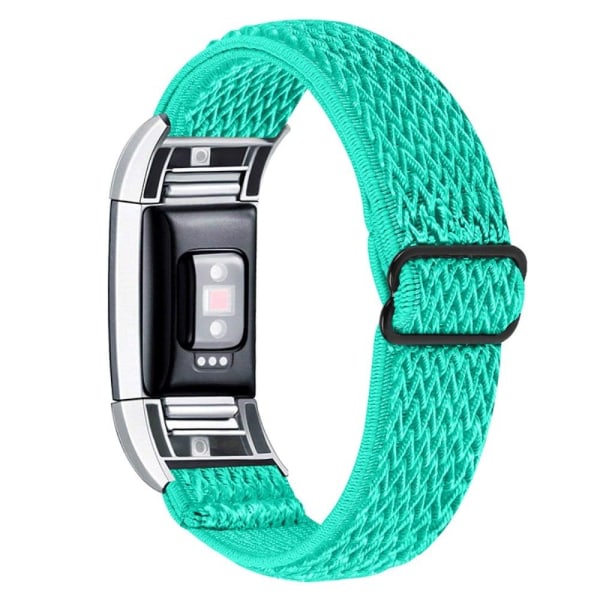 Fitbit Charge 2 nylon elastinen kellonhihna - Mintunvihreä Green