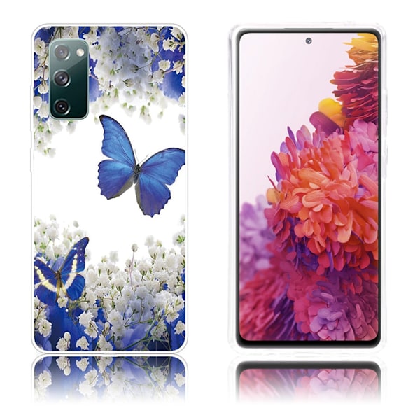 Butterfly läder Samsung Galaxy S20 FE 5G / Samsung Galaxy S20 FE fodral - Blå Blå