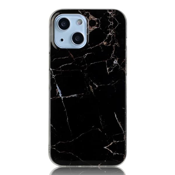 Marmormotiv iPhone 14 Plus skal - Svart Marmor Svart