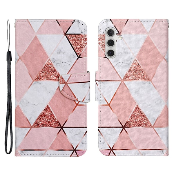 Wonderland Samsung Galaxy A54 Läppäkotelo - Marble Pattern Pink