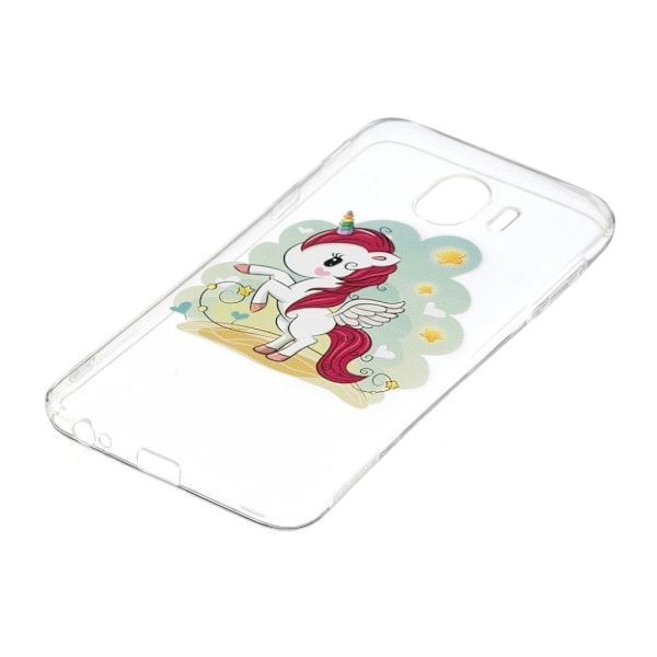 Samsung Galaxy J4 (2018) silikonskal med tryck - Enhörning multifärg
