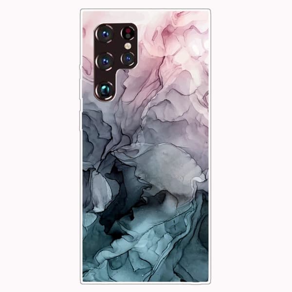 Marble Samsung Galaxy S22 Ultra Suojakotelo - Rose And Greyish Blue Clouds Multicolor