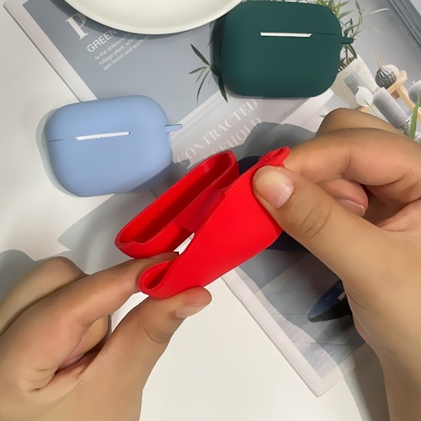 1,3 mm AirPods Pro 2 silikonfodral med spänne - Mintgrön Grön