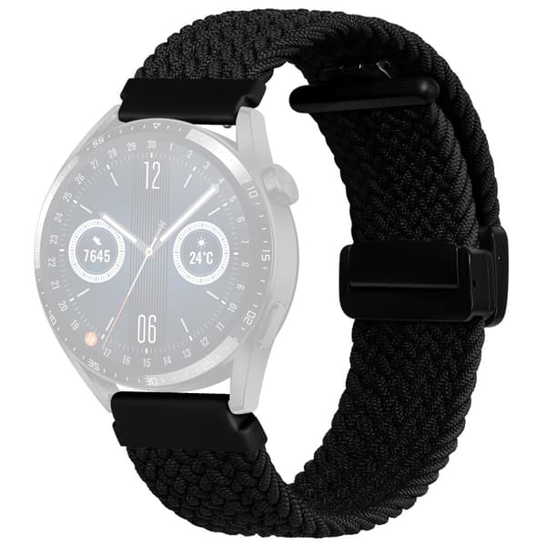 22mm Universal nylon punos hihna - Musta Black