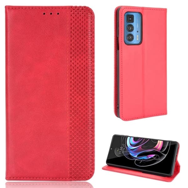 Bofink Vintage Motorola Edge 20 Pro Læretui - Rød Red