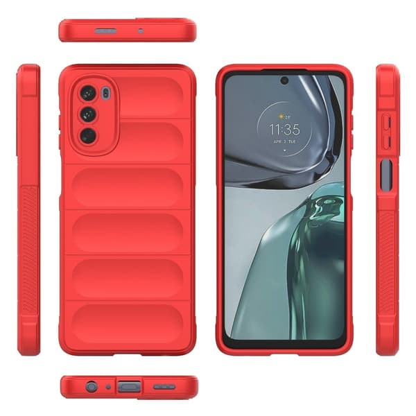 Mjukt greppformat Motorola Moto G62 5G skal - Röd Röd