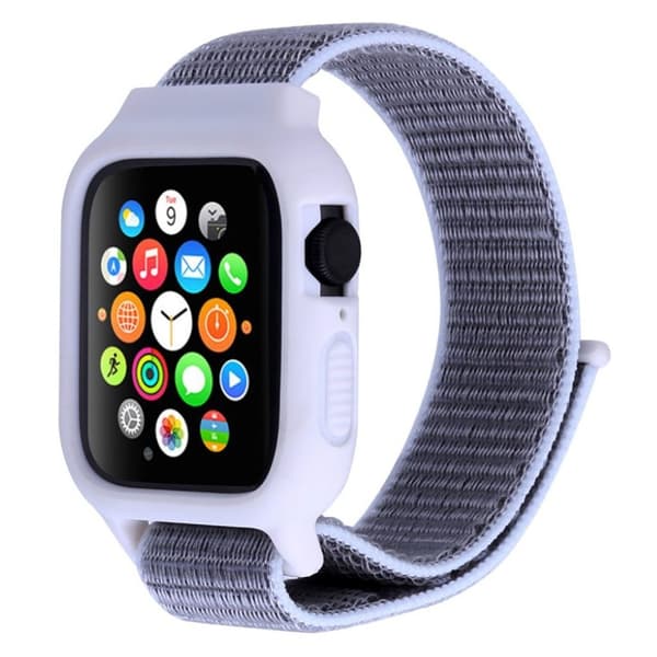 Apple Watch Series 5 44mm nylon Klokkereim - Seashell Silver grey