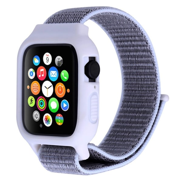 Apple Watch Series 5 44mm nylonkellonauha - Simpukka Silver grey