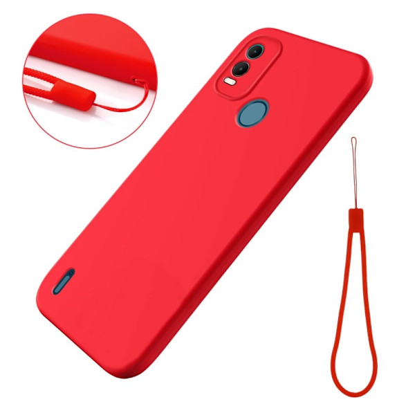 Matt flytende silikondeksel for Nokia C21 Plus - Rød Red