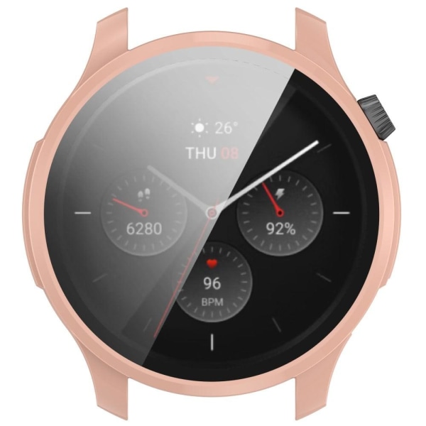 Amazfit GTR 4 46mm protective cover with tempered glass - Sakura Pink Rosa