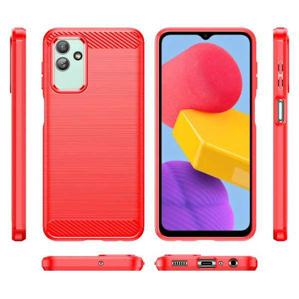Carbon Flex Suojakotelo Samsung Galaxy M13 5g - Punainen Red