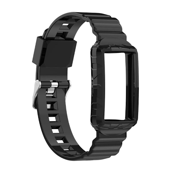 Fitbit Charge 5 / 4 / 3 integrerat TPU-skal + klockarmband - Svart Svart