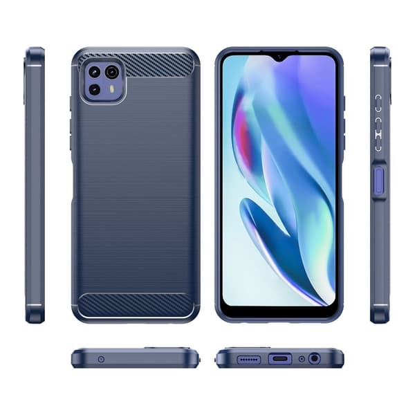 Carbon Flex Etui Motorola Moto G50 5G - Blå Blue
