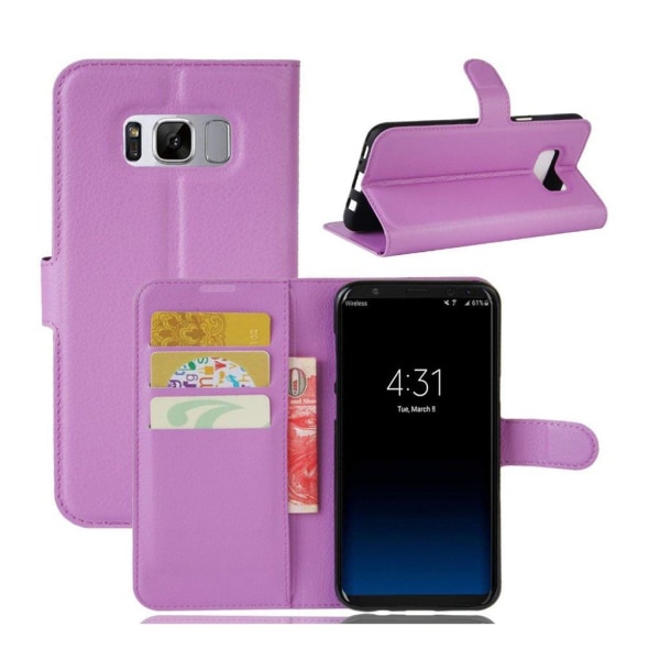 Samsung Galaxy S8 Plus stilfuldt og beskyttende læder-etui - Lil Purple