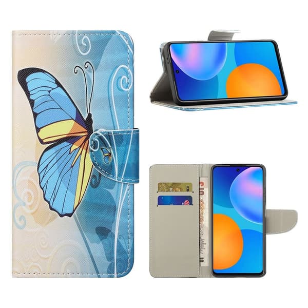 Wonderland Samsung Galaxy S21 Flip etui - Blå sommerfugl Blue