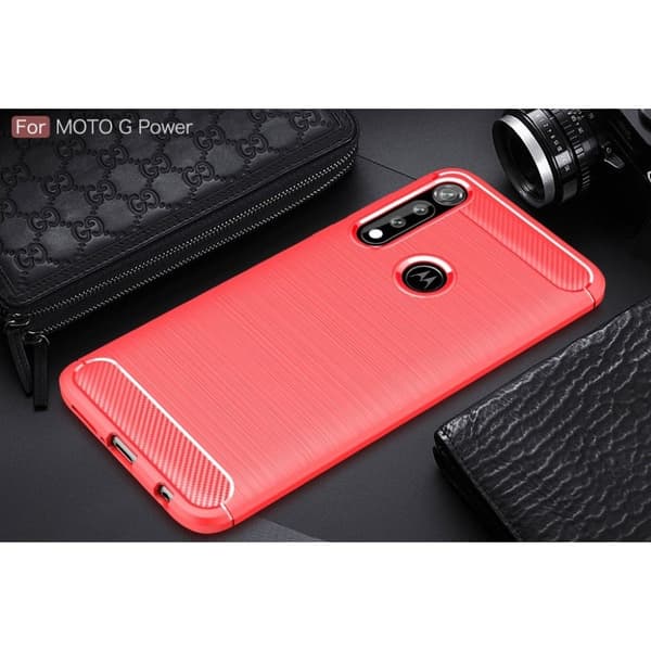 Carbon Flex Motorola Moto G Power deksel - Rød Red