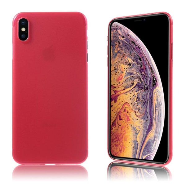 iPhone Xs Max erittäin ohut kova muovinen takasuojakuori - Punai Red