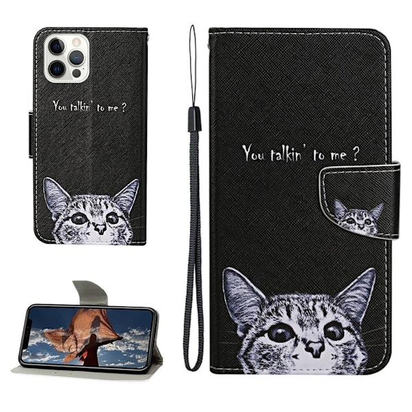 Wonderland iPhone 13 Pro Max Flippetui - Katt Black