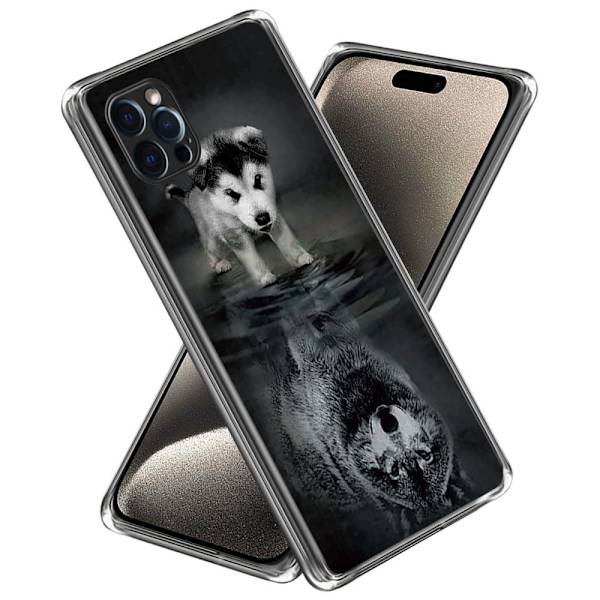 Deco iPhone 15 Pro Max deksel - Hund Og Ulv Black