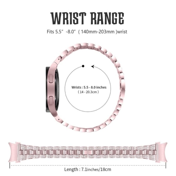 Rhinestone décor fashionable watch strap for Samsung Galaxy Watc Rosa