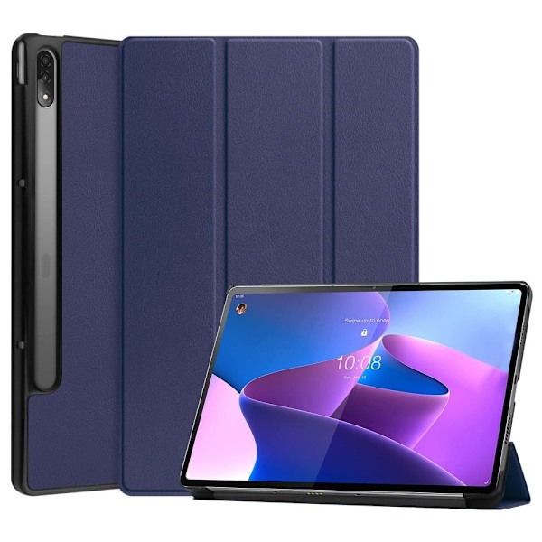 Lenovo Tab P12 Pro tri-fold flipomslag i læder - Blå Blue
