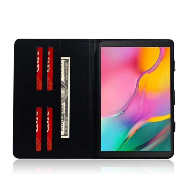 Samsung Galaxy Tab A 10.1 (2019) bærbart mønstret lædercover - hvid tiger Multicolor