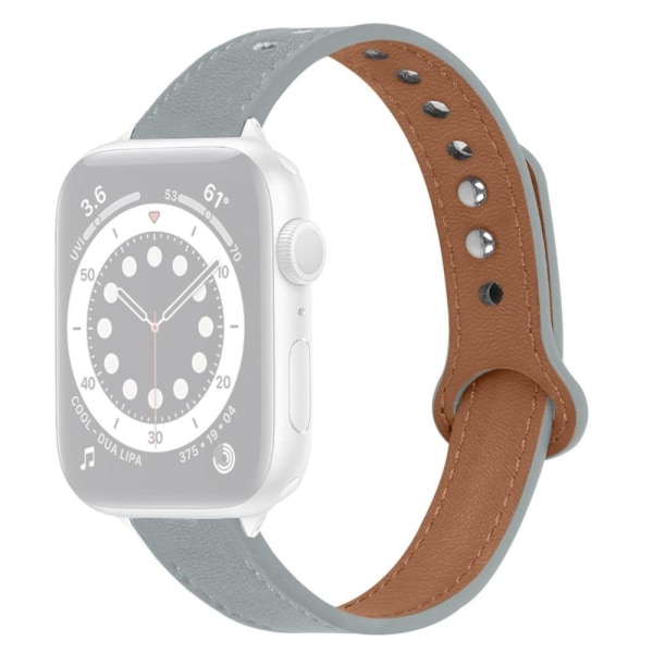 Apple Watch Series 8 (45mm) / Watch Ultra cowhide genuine leathe Silvergrå