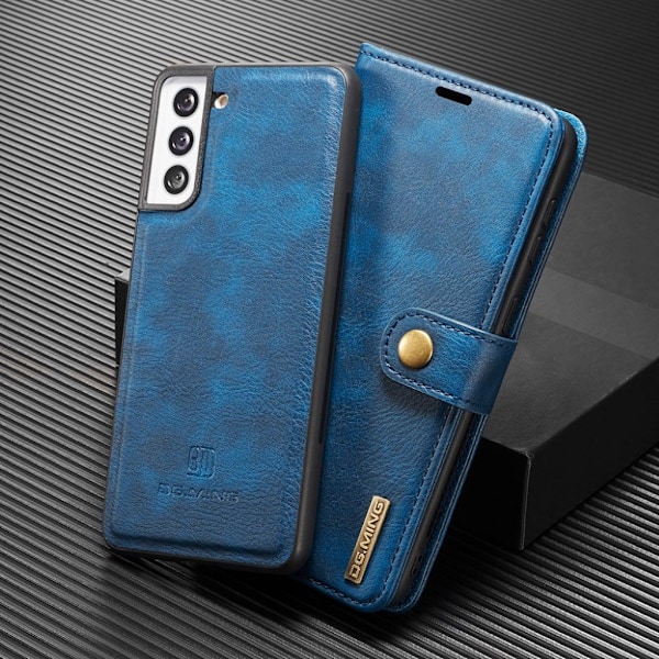 DG.MING Samsung Galaxy S21 Plus 2-i-1 plånboksfodral - Blå Blå