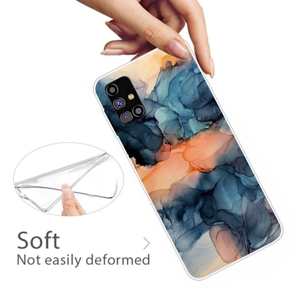 Marble Samsung Galaxy M51 Etui - Orange Between The Blues Multicolor