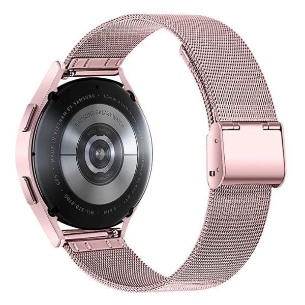 20 mm milanesiskt klockarmband i rostfritt stål för Samsung Galaxy Watch 4 - Rosa Ros Rosa