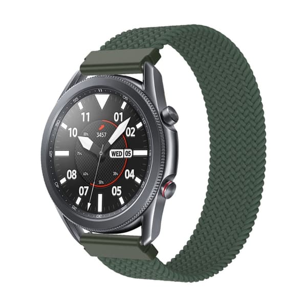 Samsung Galaxy Watch 3 (45 mm) elastisk nylon-urrem - Olivengrøn Størrelse: Xl Green