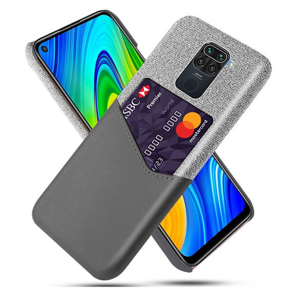 Bofink Xiaomi Redmi Note 9 Card Cover - Grå Silver grey