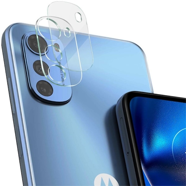 IMAK kameraskydd i glas med linsskydd i akryl för Motorola Moto E32 Transparent