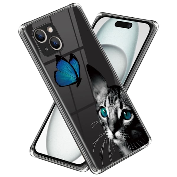 Deco iPhone 15 Plus kotelot - Kissa Ja Perhonen Black