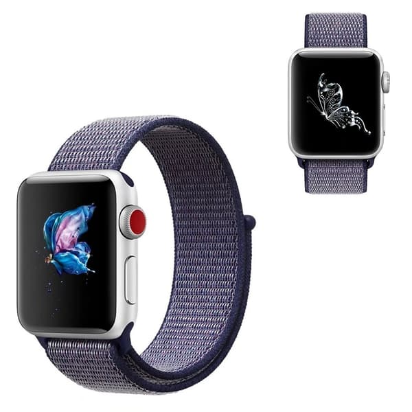 Apple Watch Series 5 40mm solid color nylon klockarmband - mörkblå Blå