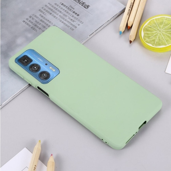 Matte Liquid Silikone Cover til Motorola Edge 20 Pro - Grøn Green