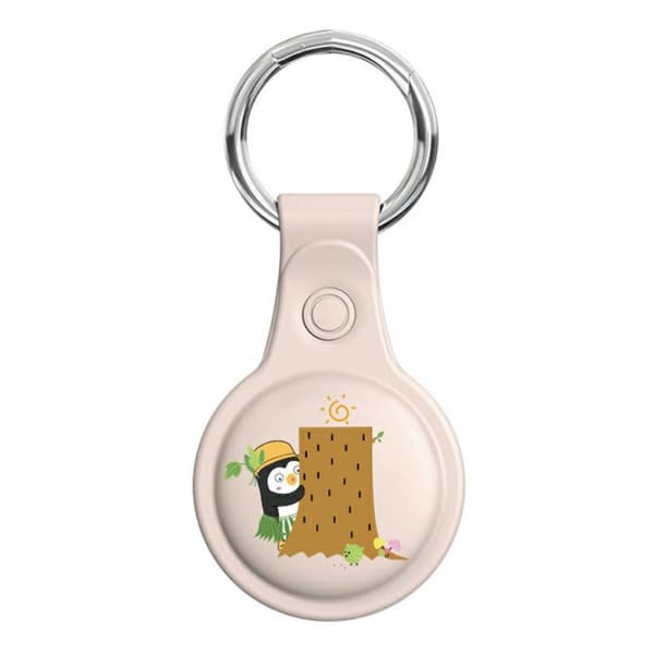 AirTags söpö muotoilu silikonisuojus - Beige Brown