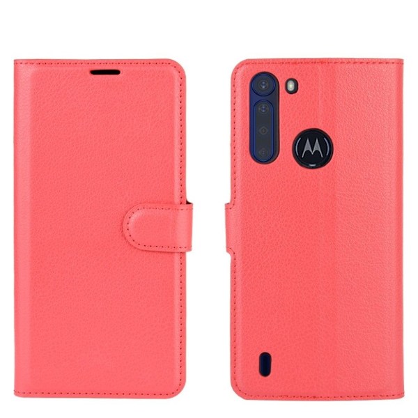 Classic Motorola One Fusion flip kuoret - Punainen Red