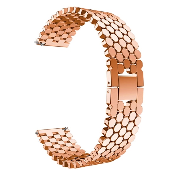 22 mm universalarmband i rostfritt stål i bikakemodell - Roséguld Rosa