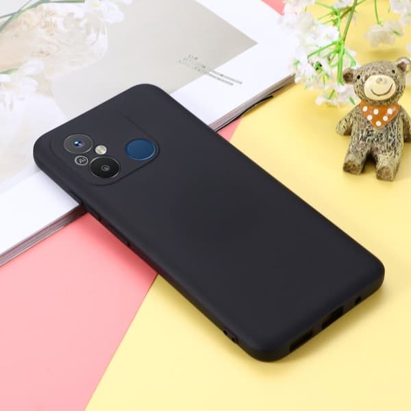 Matte Liquid silikone cover til Xiaomi Poco C55 / Xiaomi Redmi 11A - Sort Black