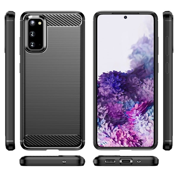 Carbon Flex Etui Samsung Galaxy S20 - Sort Black