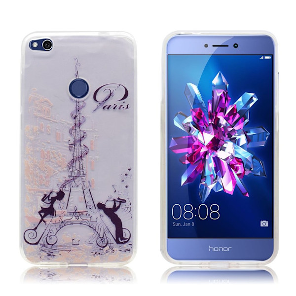 Honor 8 Lite beskyttende silikonecover - Eiffeltårnet Multicolor