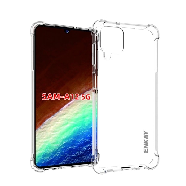 ENKAY genomskinligt droppsäkert fodral för Samsung Galaxy A12 5G Transparent