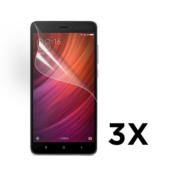 3 pk. Skjermbeskytter for Xiaomi Redmi Note 4 Transparent