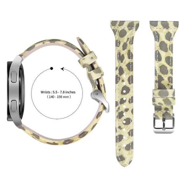 Samsung Galaxy Watch 3 45mm / Watch (46mm) urrem i ægte læder med leopardstruktur - Militærgrøn / Leopard Multicolor